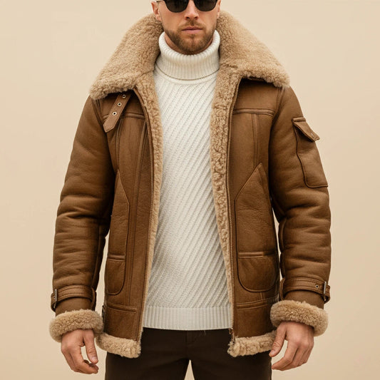 Vinterjakke til mænd med krave og for | Kolde dage