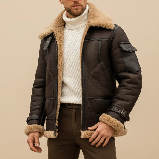 Vinterjakke til mænd med krave og for | Kolde dage