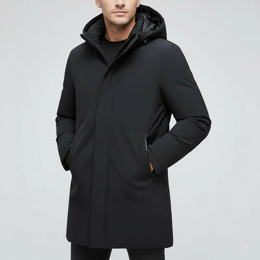 Vinter parka jakke med hætte herre | Hverdagsbrug kolde dage