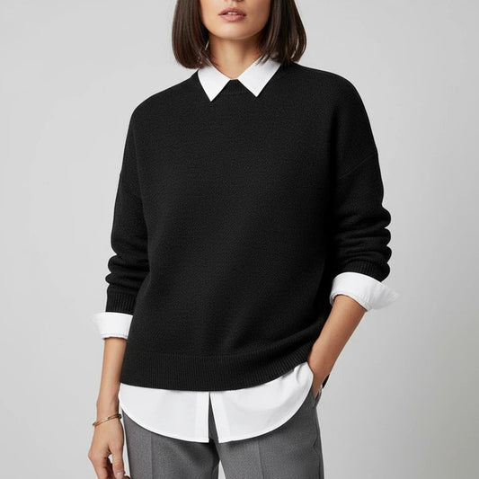 Strikket trøje dame rund hals | Daglig brug