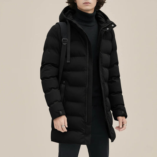 Långjakke Herre med Hætte og Standard Pasform | Hverdagsbrug