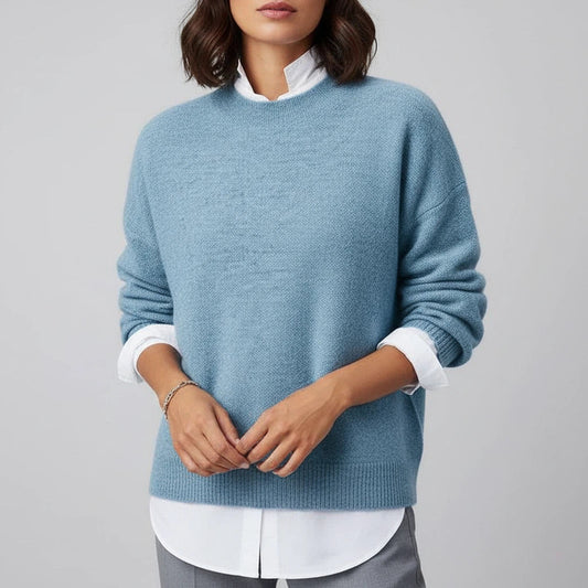 Strikket trøje dame rund hals | Daglig brug