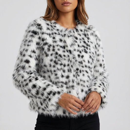 Kort damejakke med mønstret syntetisk overflade | Hverdagsbrug